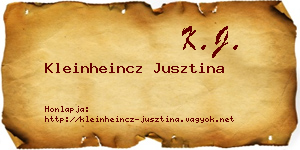 Kleinheincz Jusztina névjegykártya